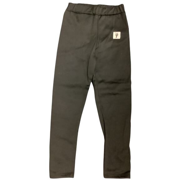 Girls Fleece Lined Black Leggings - Picture 1 of 3